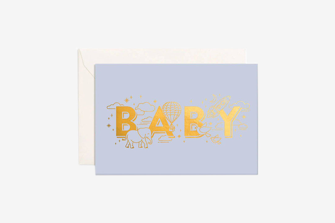 Mini Baby Greeting Card - Duck Egg Blue - Wish & Wrap