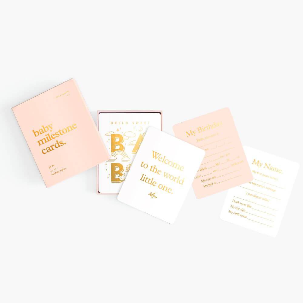 Baby Milestone Card Set - Cream - Wish & Wrap