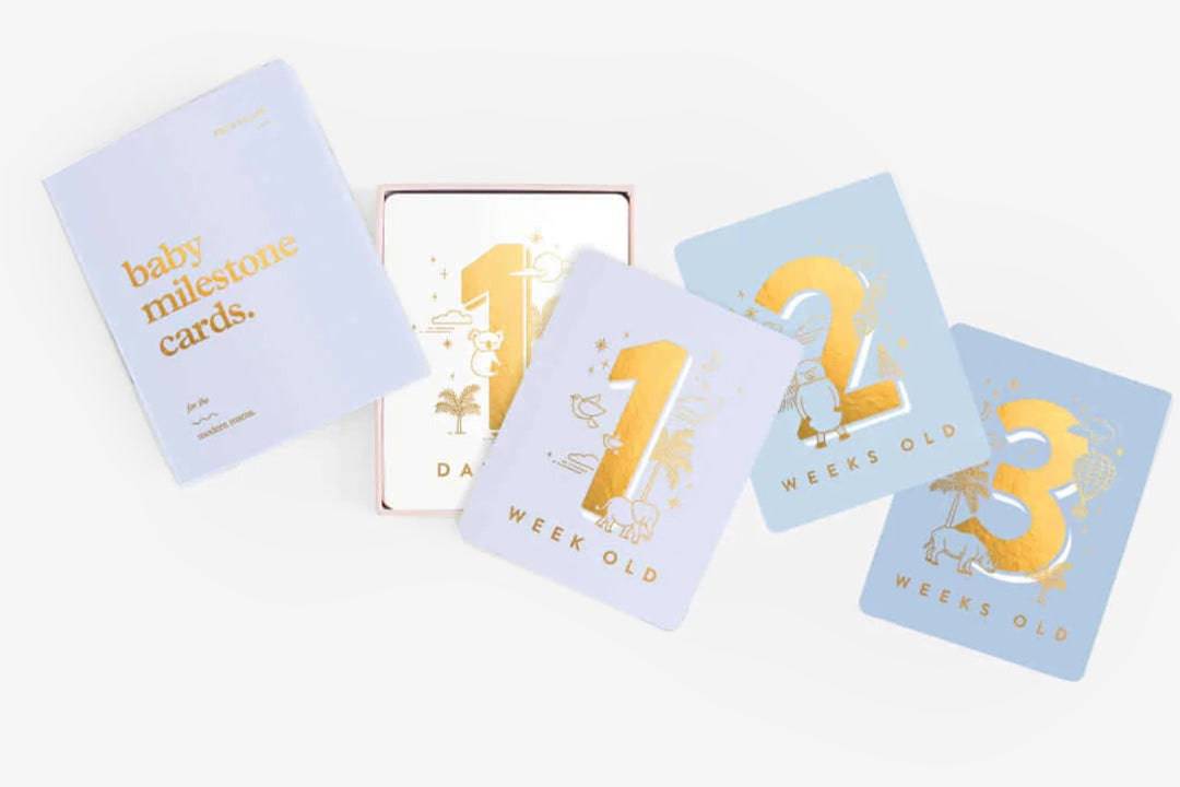 Baby Milestone Card Set - Powder Blue - Wish & Wrap