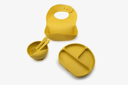 Silicone Baby Feeding Set - 4 Piece (Mango) - Wish & Wrap