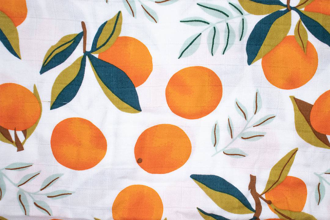 Premium Organic Muslin Wrap - Oranges - Wish & Wrap